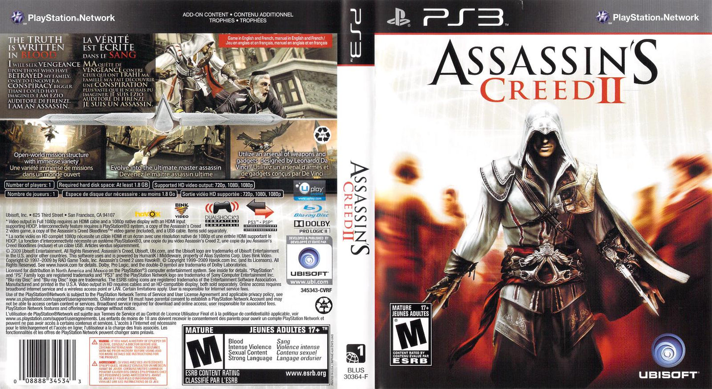 Assassin's Creed II - PS3 Game - Used