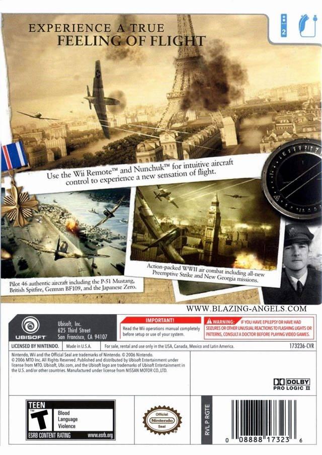 Blazing Angels Squadrons of W - Wii - Used