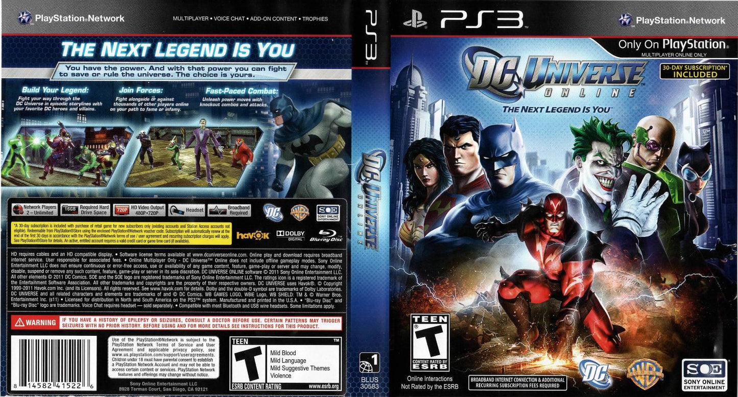 DC Universe Online - PS3 Game - Used