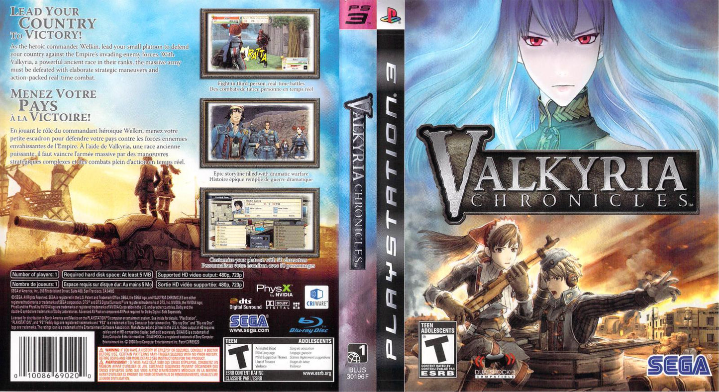 Valkyria Chronicles - PS3 Game - Used