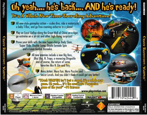 Crash Bandicoot Warped - PS1 Game - Used