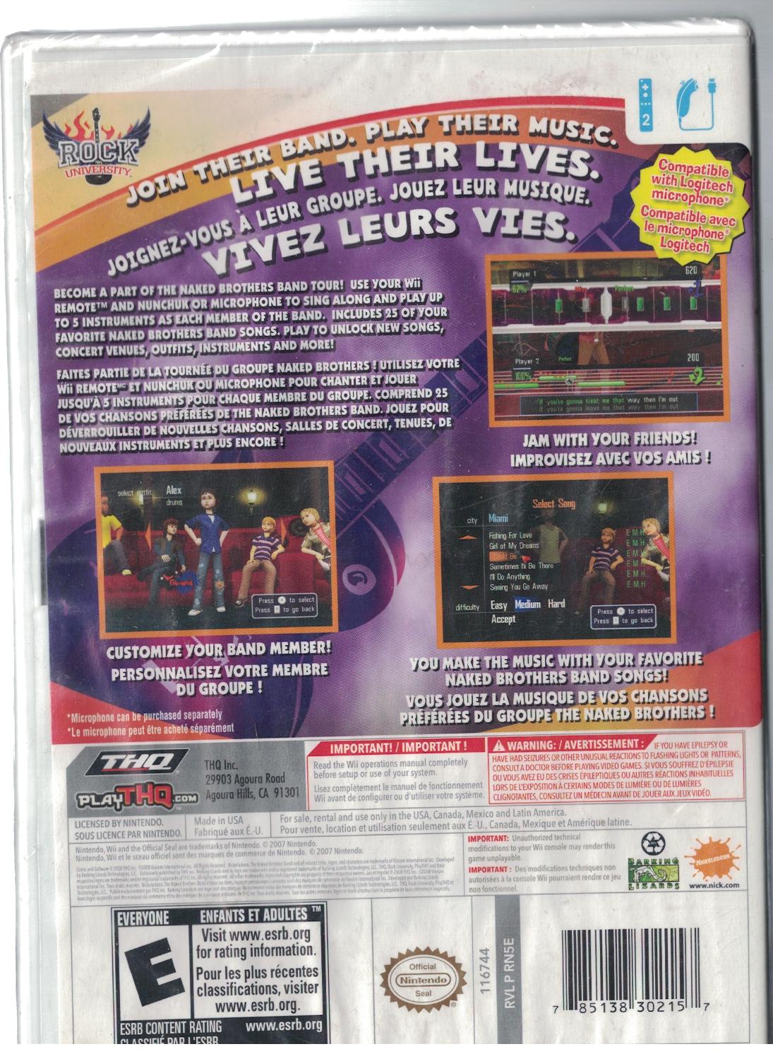 The Naked Brothers Band - Wii - Used