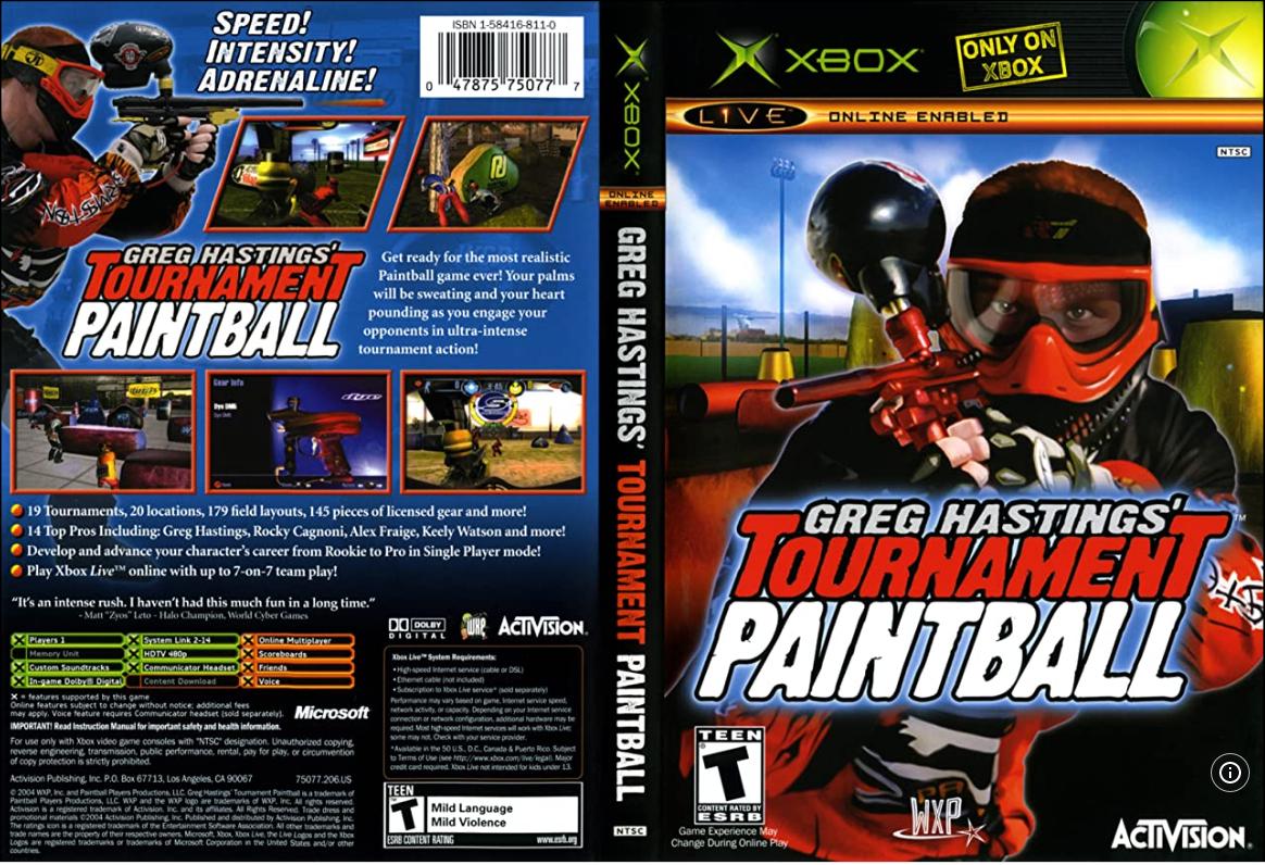 Greg Hastings Tournament Paintball - Xbox - Used