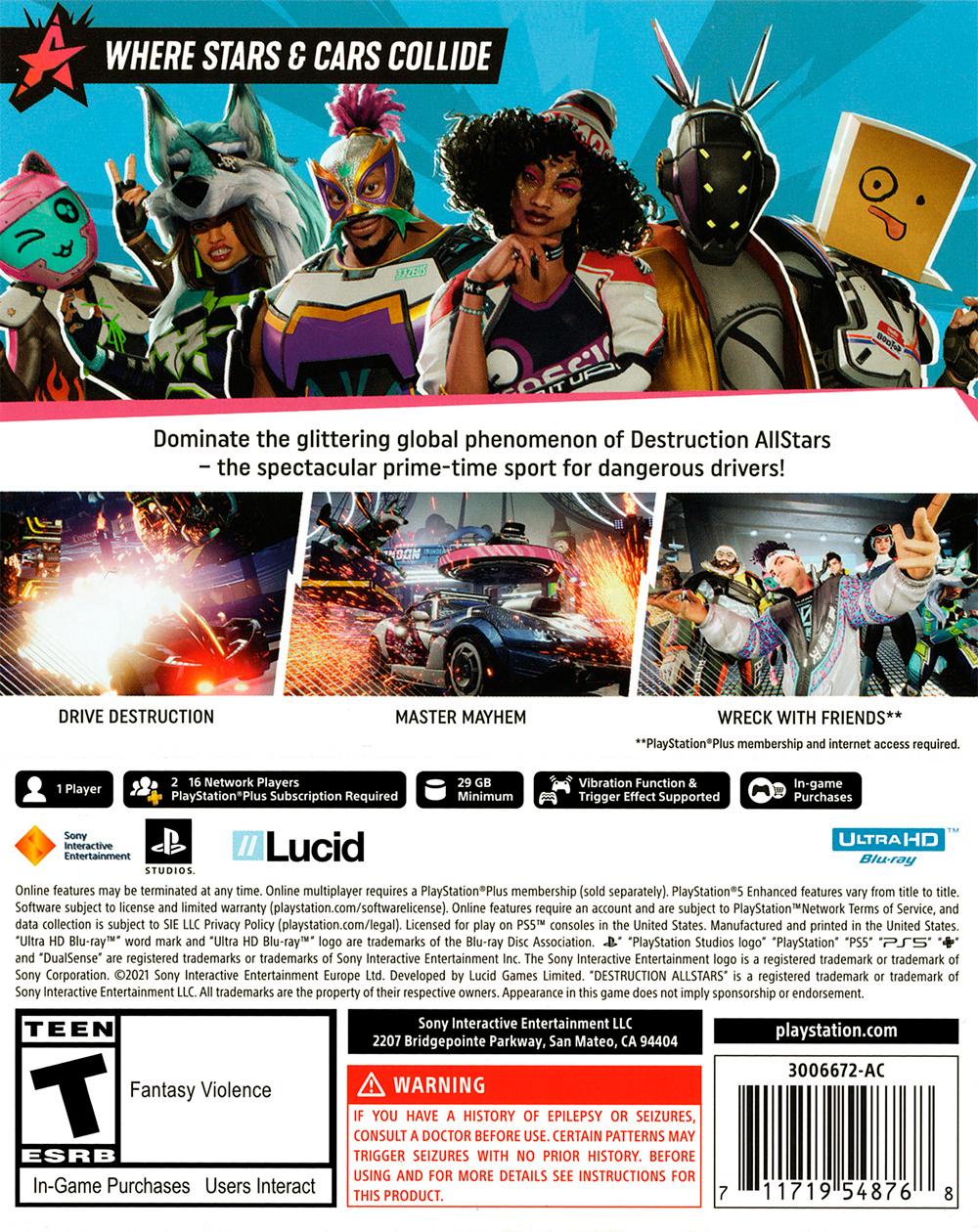 Destruction AllStars - PS5 Game - Used