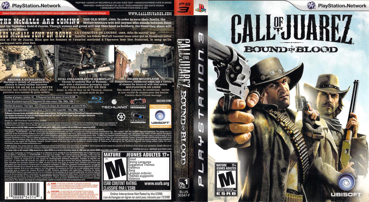 Call of Juarez: Bound in Blood - PS3 Game - Used