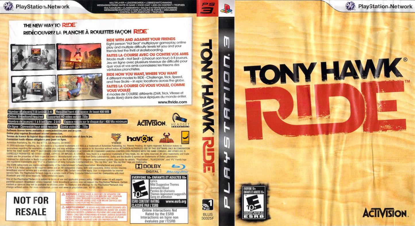 Tony Hawk: Ride - PS3 Game - Used