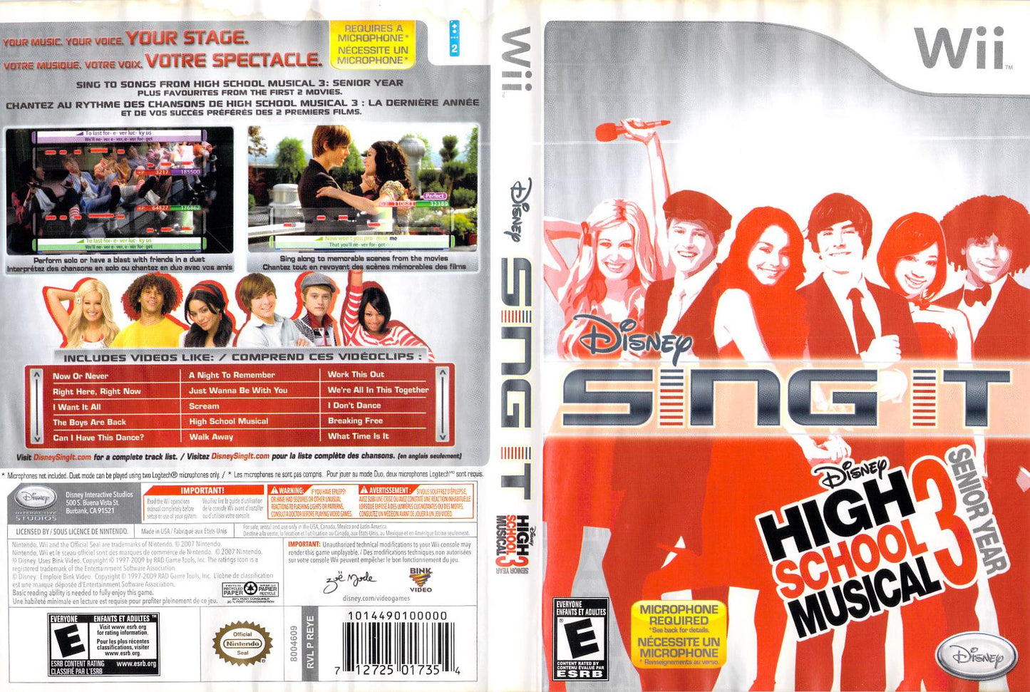 Disney Sing It High School Musical 3 - Wii - Used