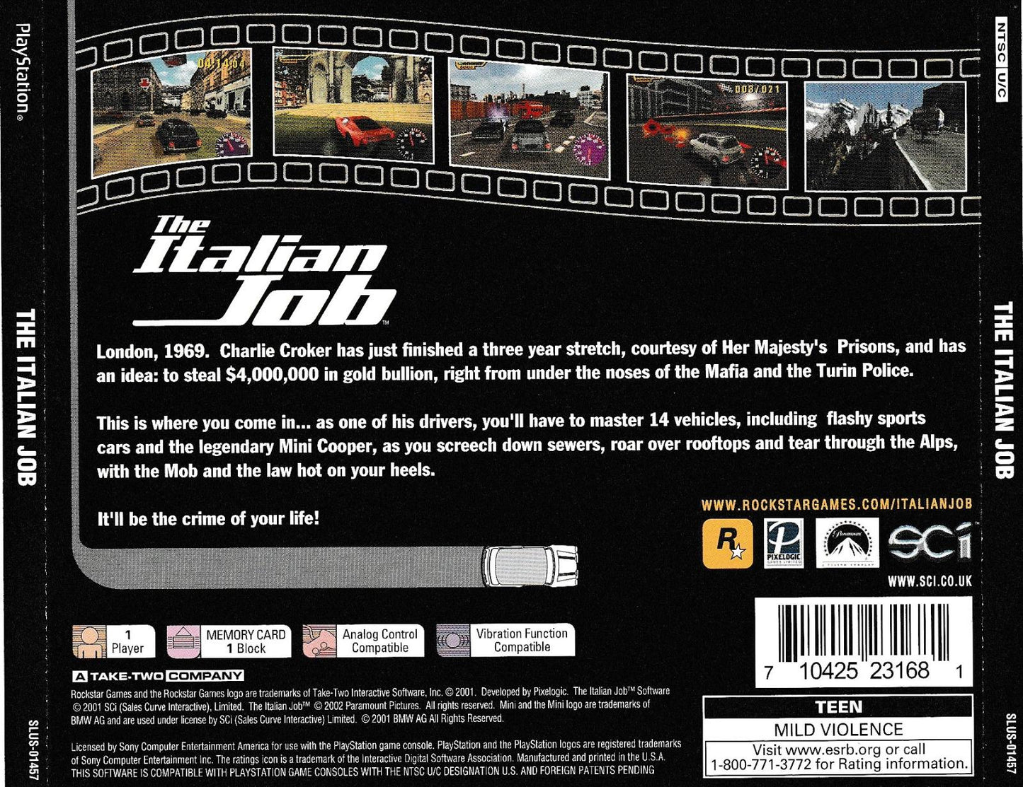 Italian Job - PS1 Game - Used