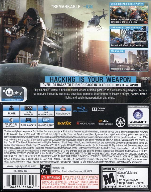 Watch Dogs - PS4 Game - Used