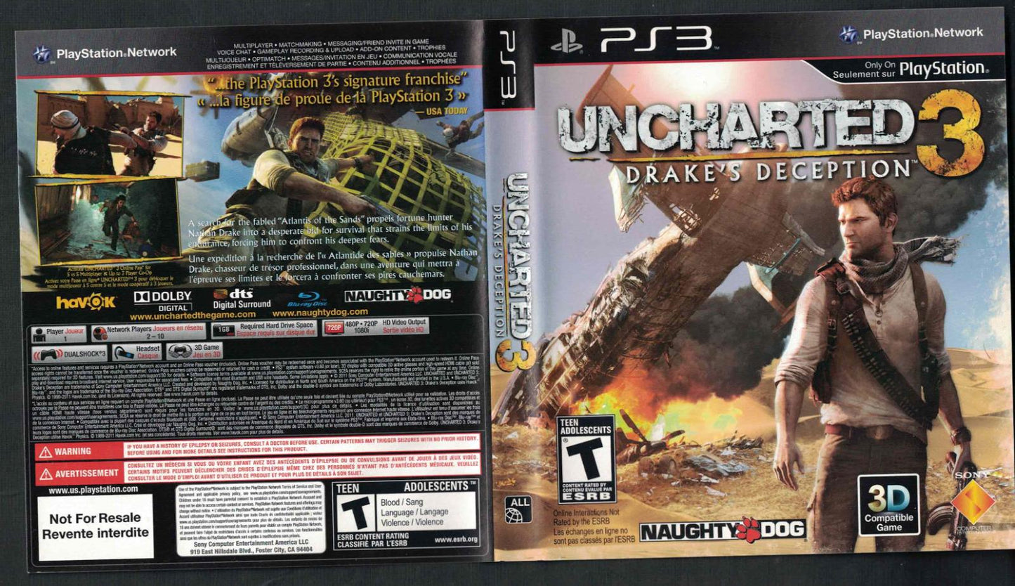 Uncharted 3: Drake's Deception - PS3 Game - Used
