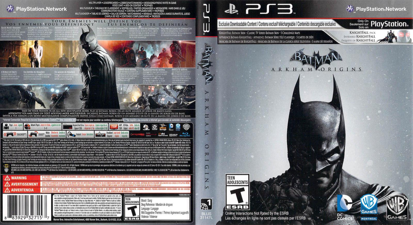 Batman: Arkham Origins - PS3 Game - Used