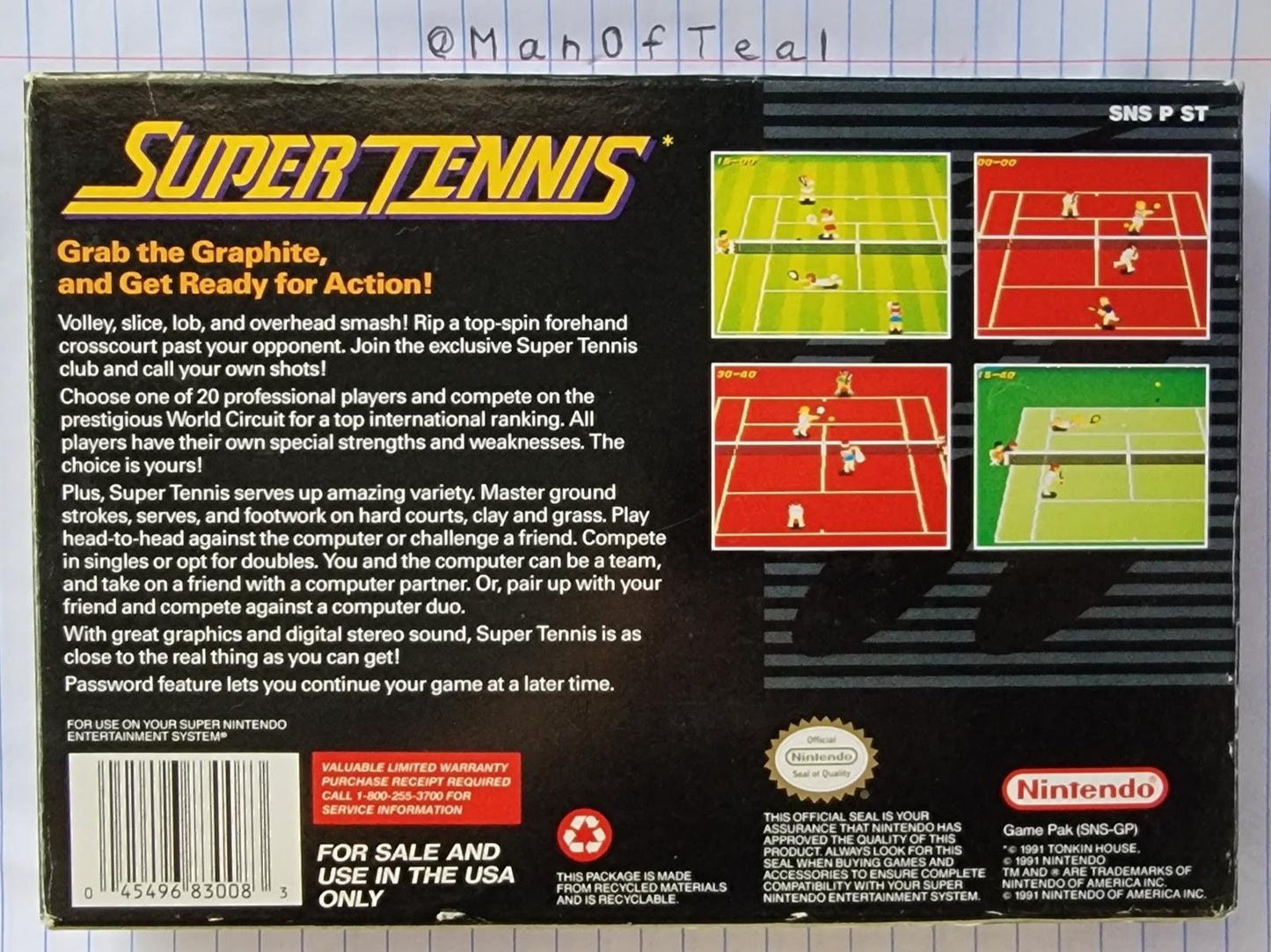 Super Tennis - SNES - Used