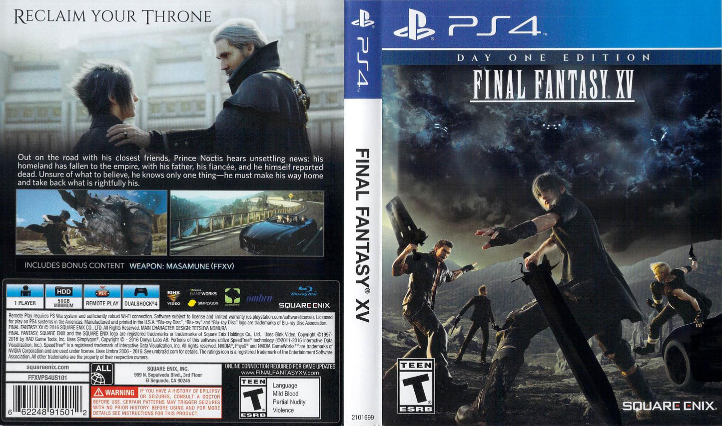 Final Fantasy XV - PS4 Game - Used