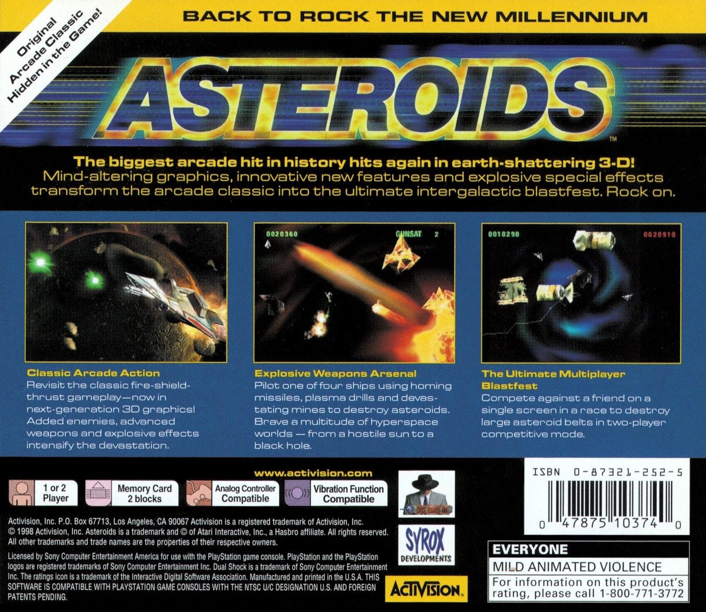 Asteroids - PS1 Game - Used