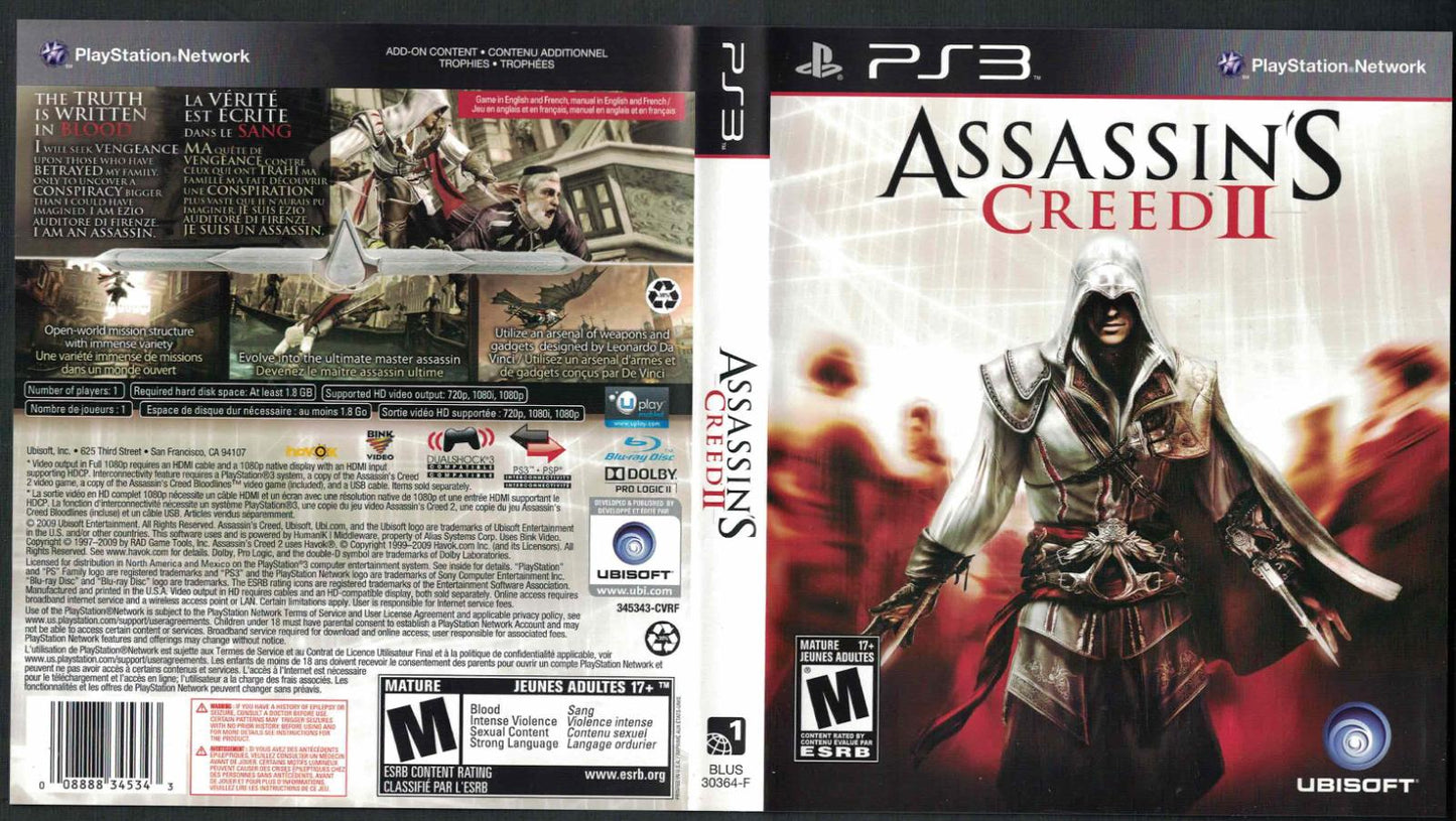 Assassin's Creed II - PS3 Game - Used