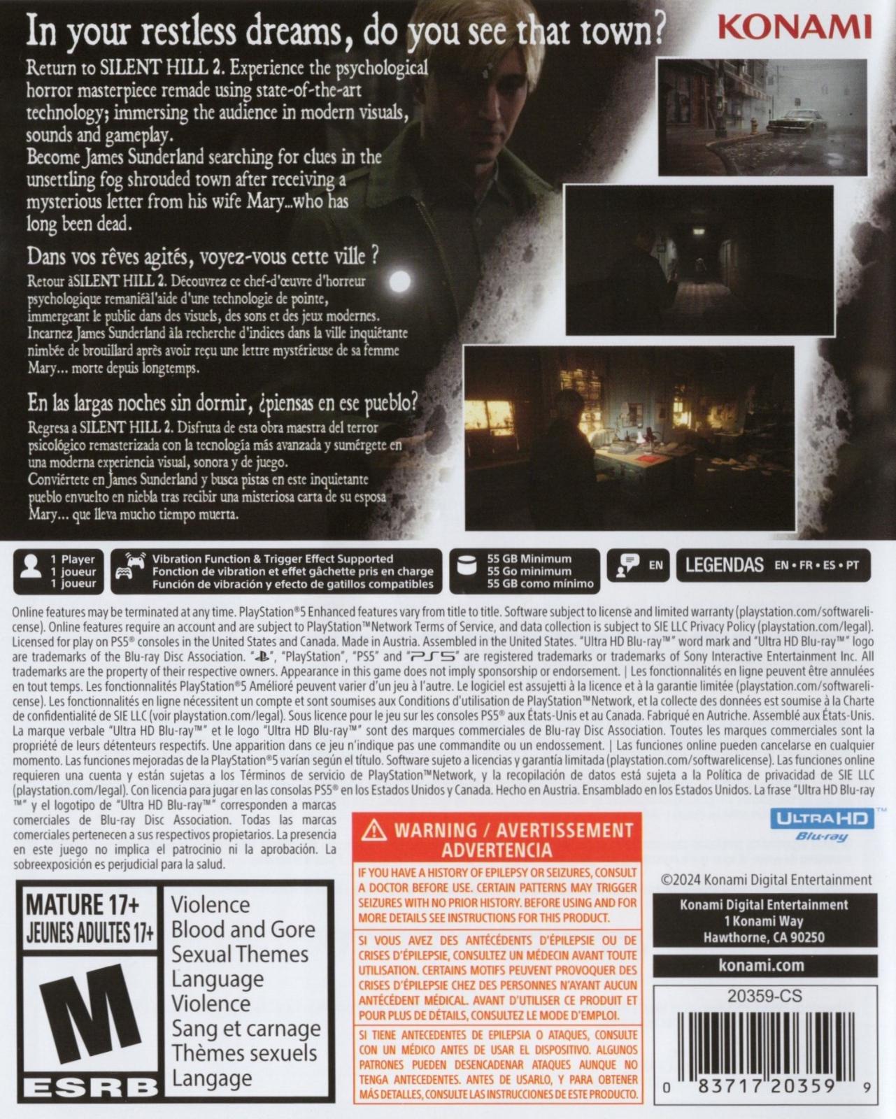 Silent Hill 2 - PS5 Game - Used