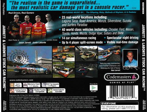 Jarrett & Labonte Stock Car Racing - PS1 Game - Used