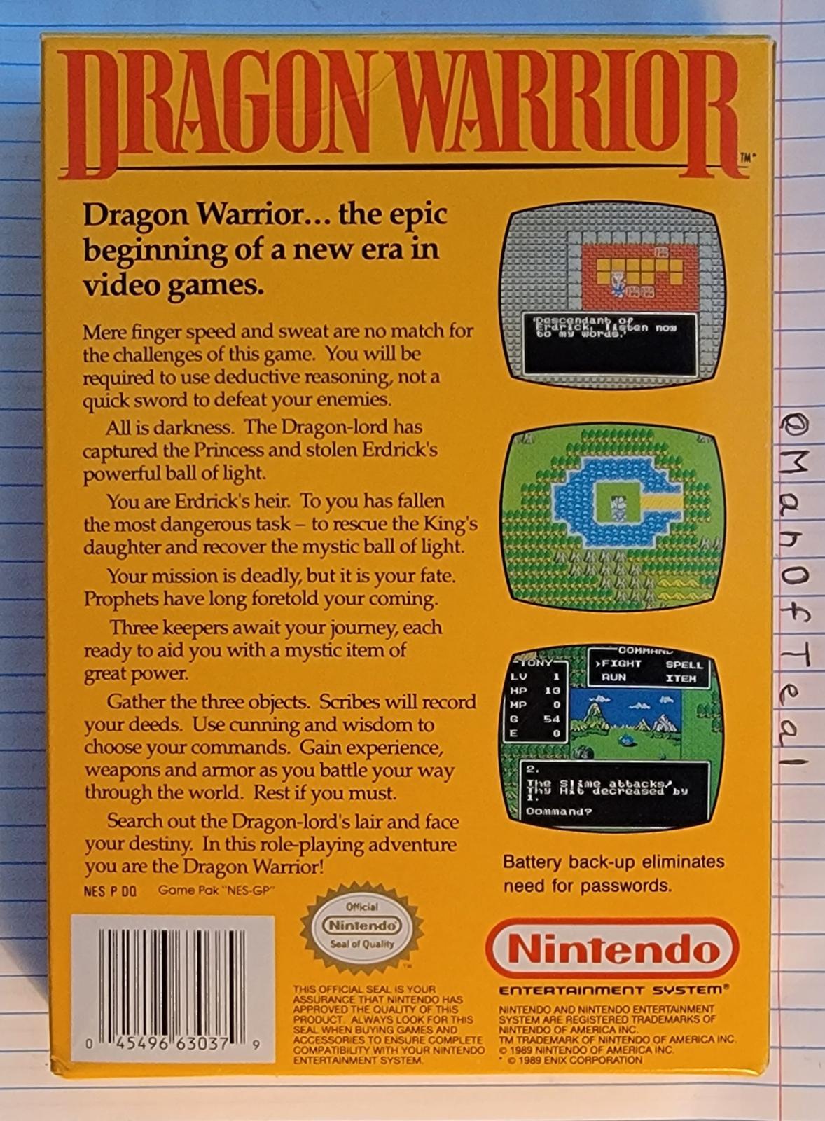 Dragon Warrior - NES - Used