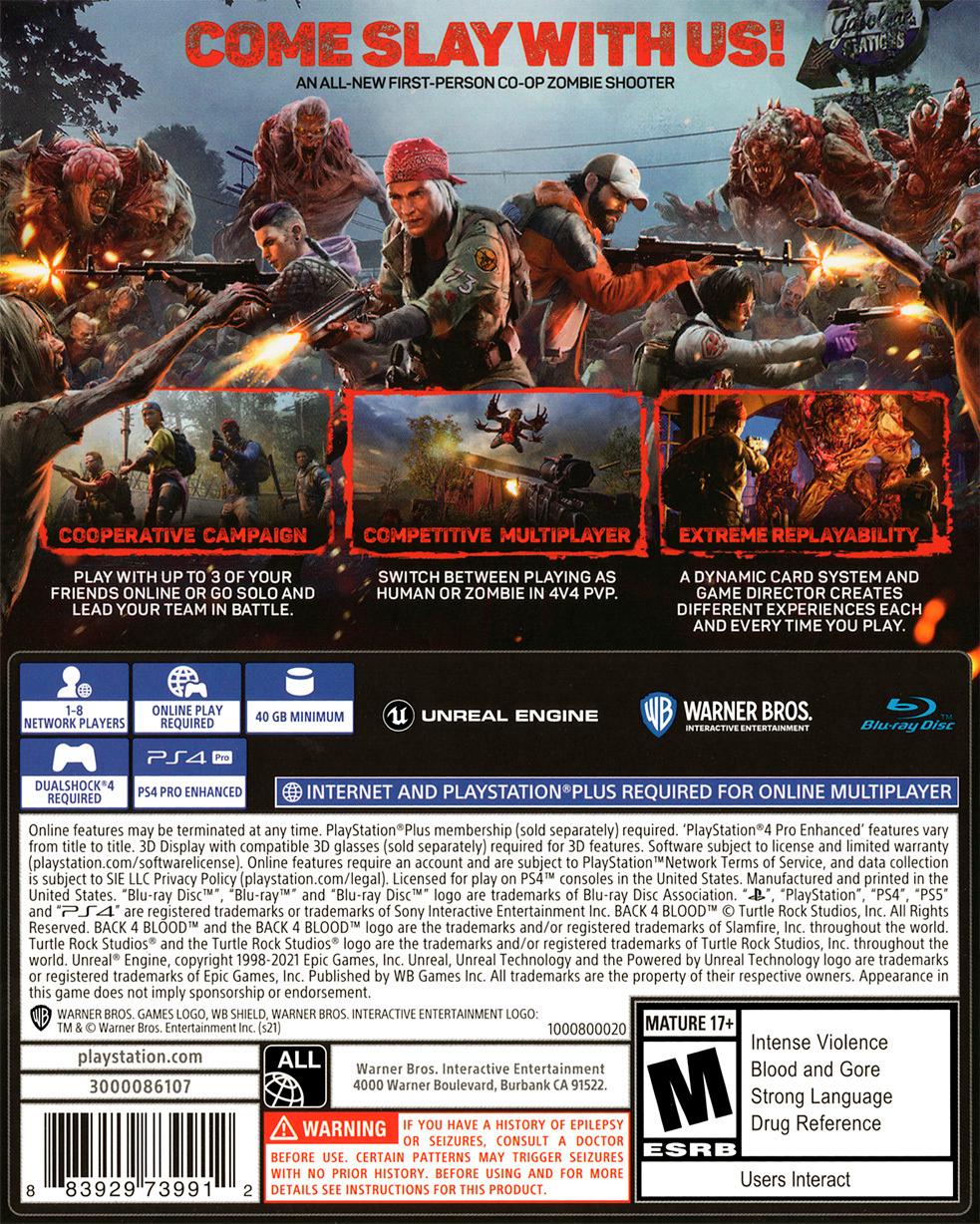 Back 4 Blood - PS4 Game - Used