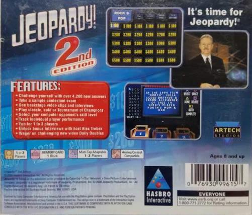Jeopardy 2nd Edition - PS1 Game - Used