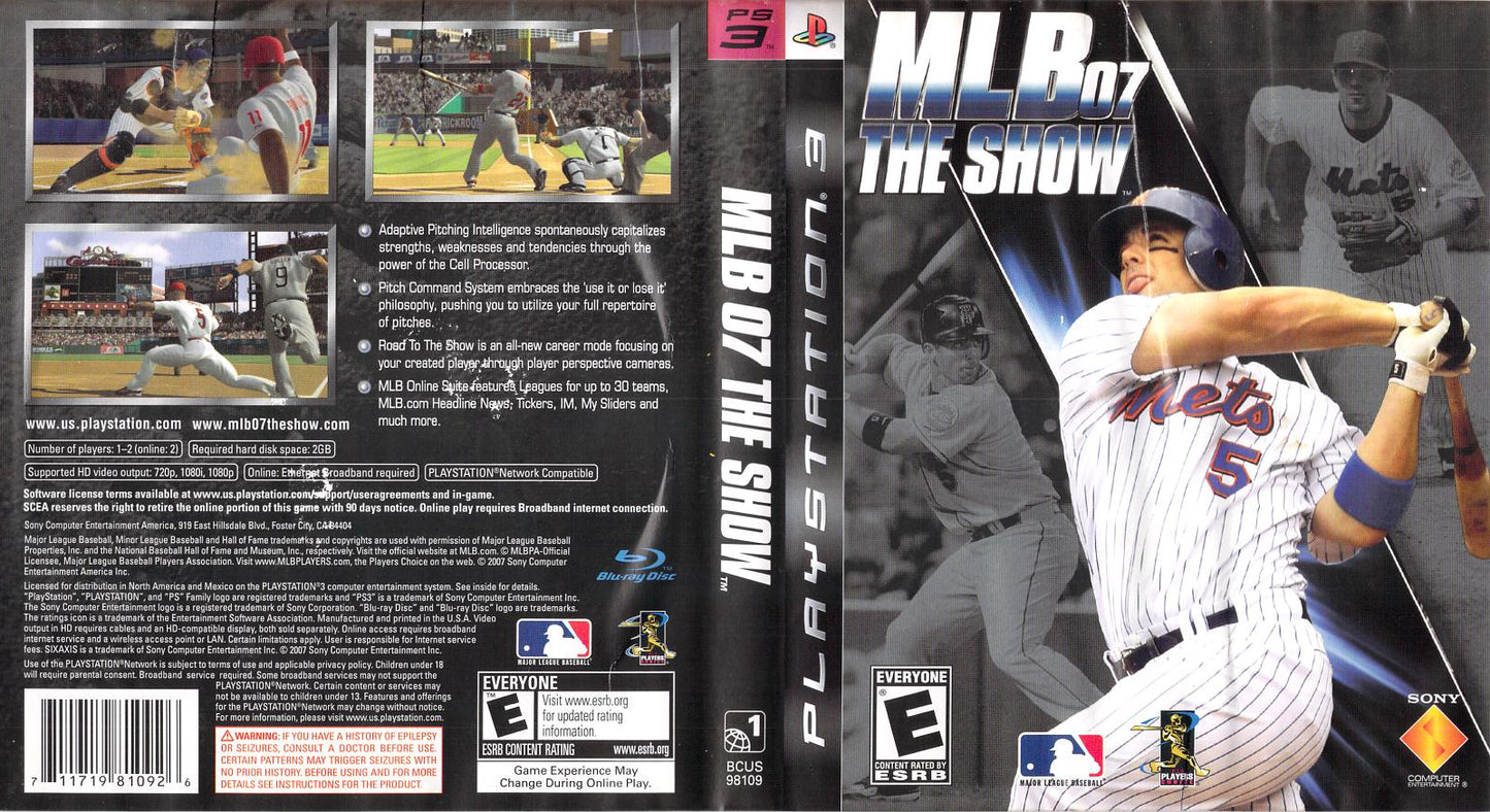 MLB 07 The Show - PS3 Game - Used
