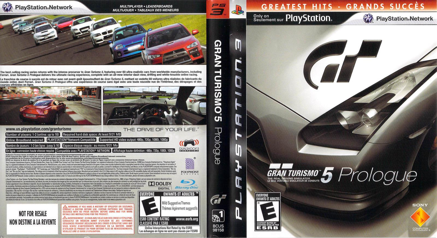 Gran Turismo 5 Prologue - PS3 Game - Used