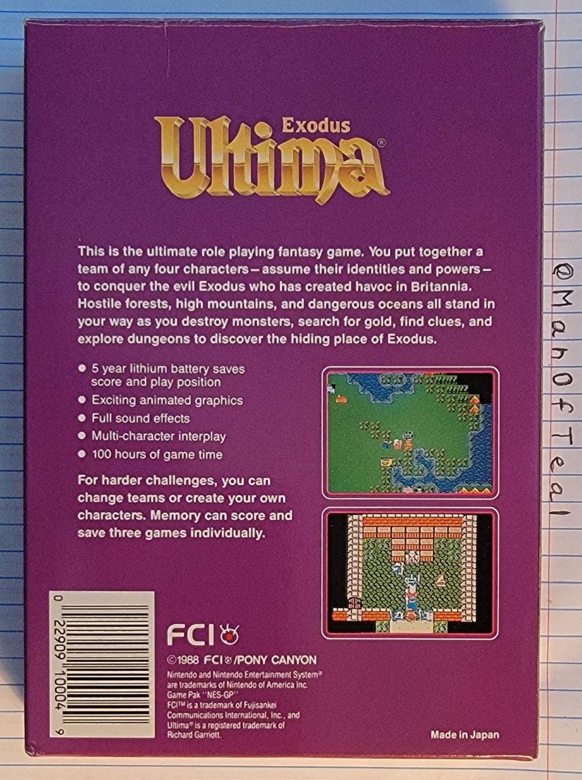 Ultima Exodus - NES - Used