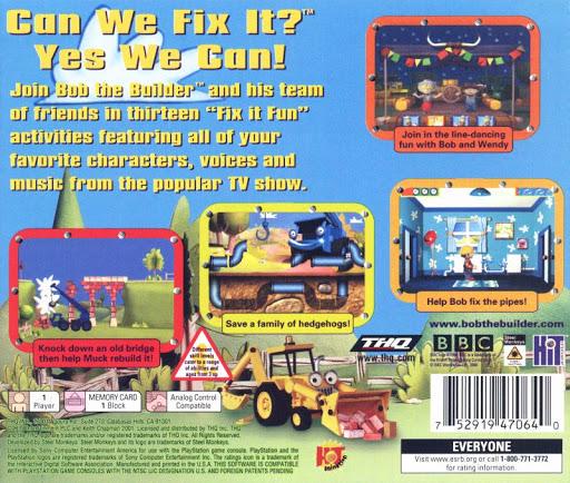 Bob the Builder Can We Fix It - PS1 Game - Used