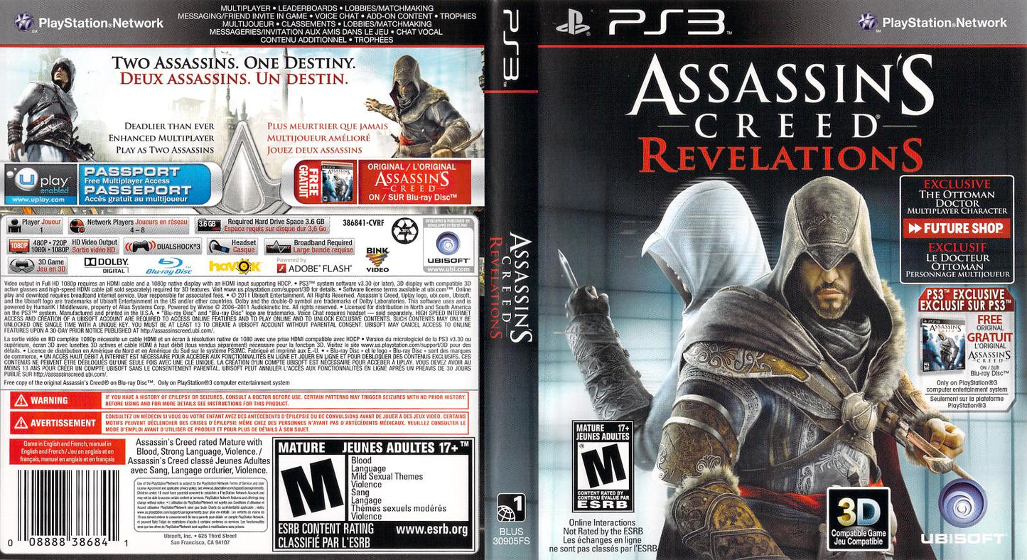 Assassin's Creed: Revelations - PS3 Game - Used