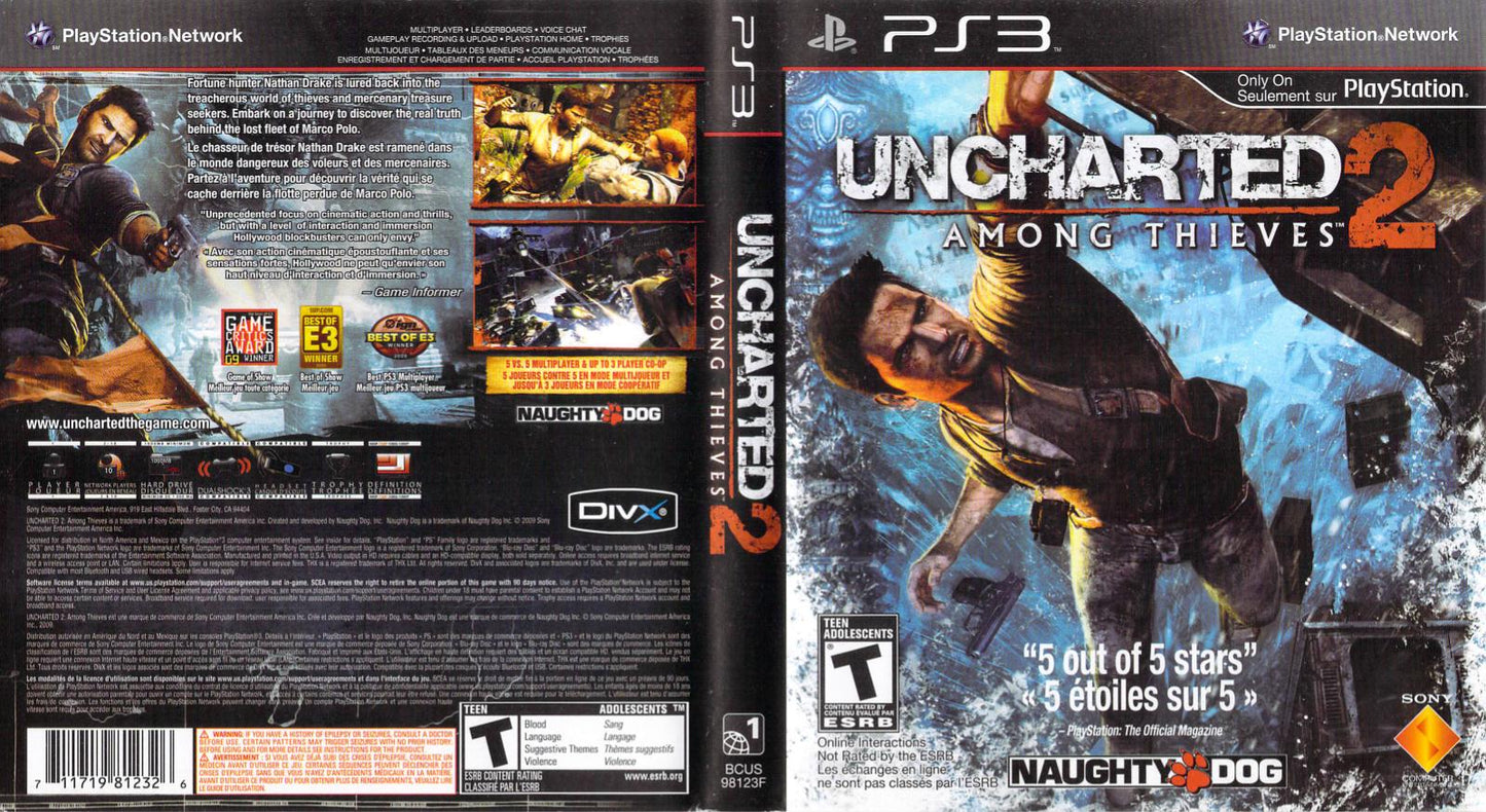 Uncharted 2: Among Thieves - PS3 Game - Used