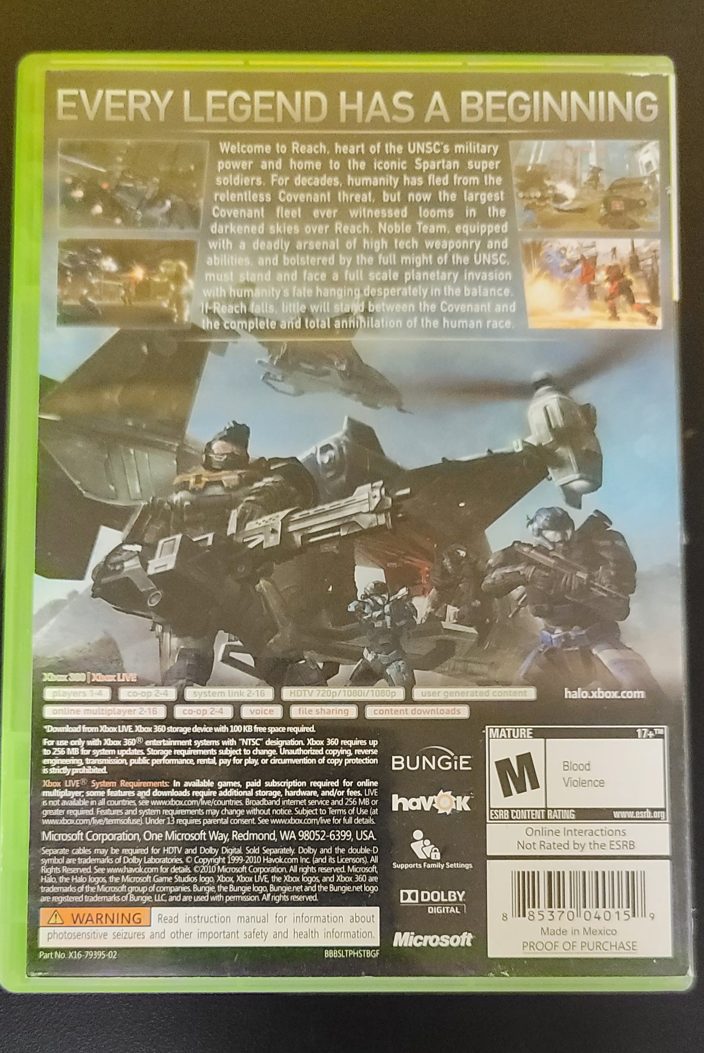 Halo Reach - Xb360 - Used