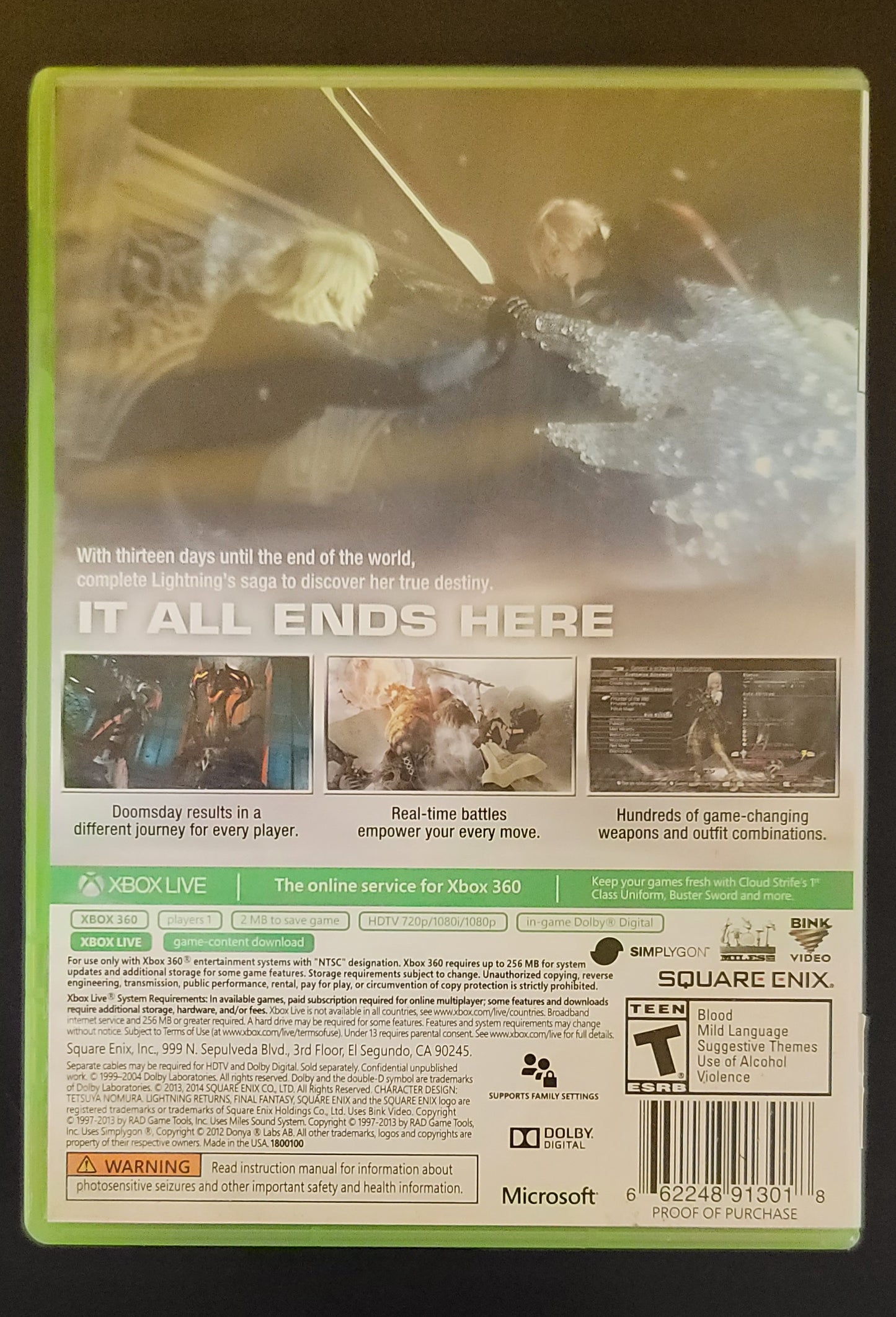 Final Fantasy Lightning Returns - Xb360 - Used