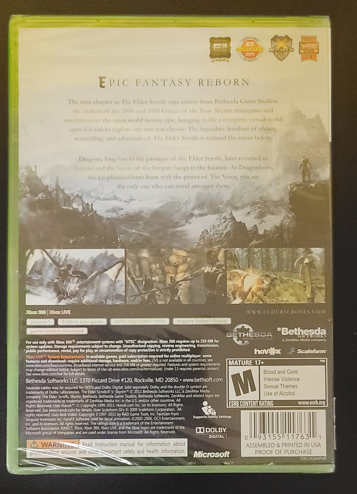 Skyrim, Elder Scrolls 5- Xb360 - Sealed