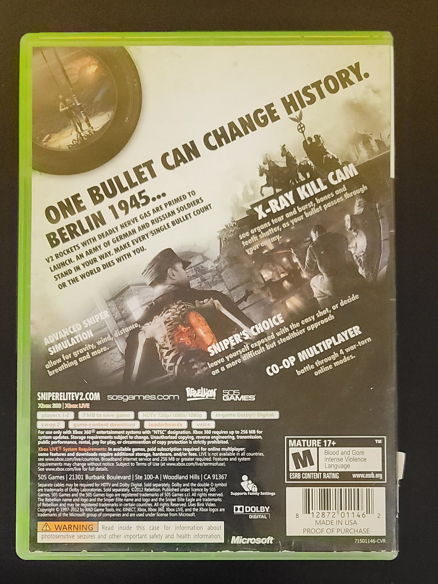 Sniper Elite V2 - Xb360 - Used