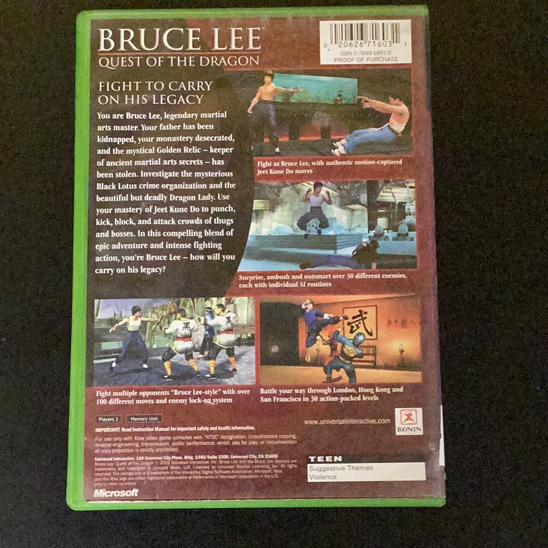 Bruce Lee Quest of the Dragon - Xbox - Used