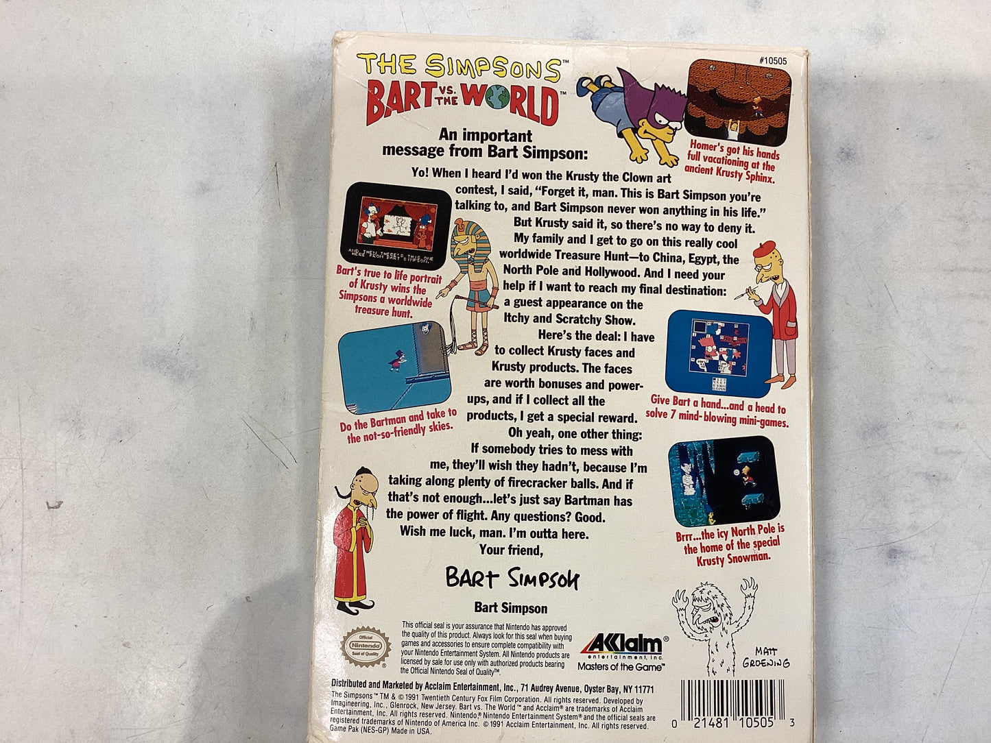 The Simpsons; Bart vs. The World -NES- Used (Complete/ With Poster)