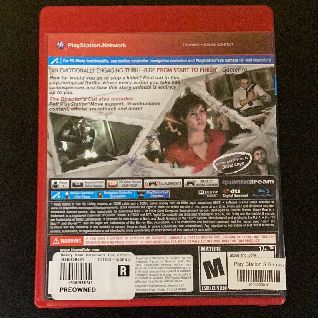 Heavy Rain Directors Cut (Greatest hits) - PS3 Game - Used