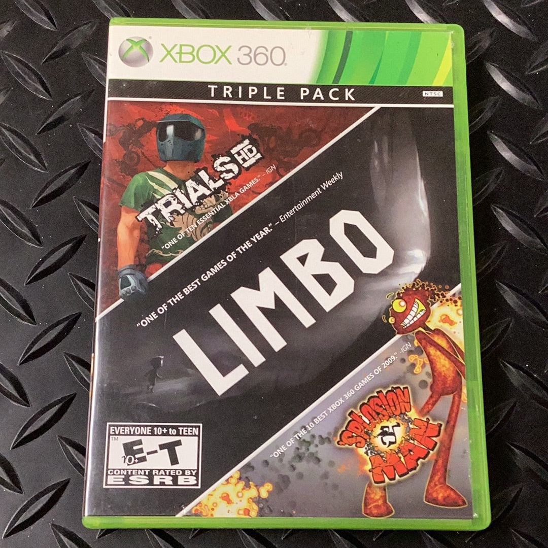 Trials HD / Limbo / Splosion man - Xb360 - Used