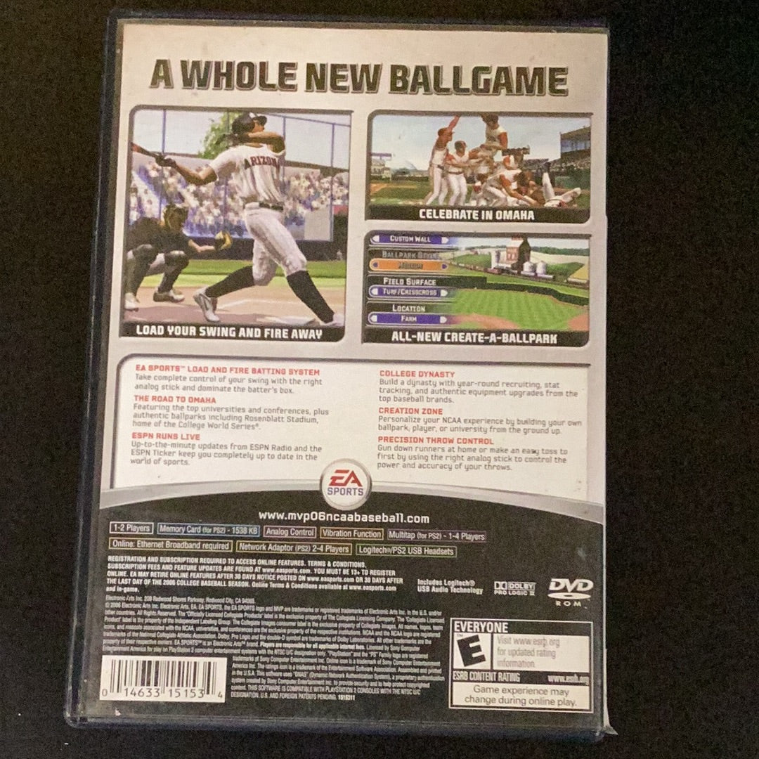 MVP NCAA Baseball 06 - PS2 Game - Used