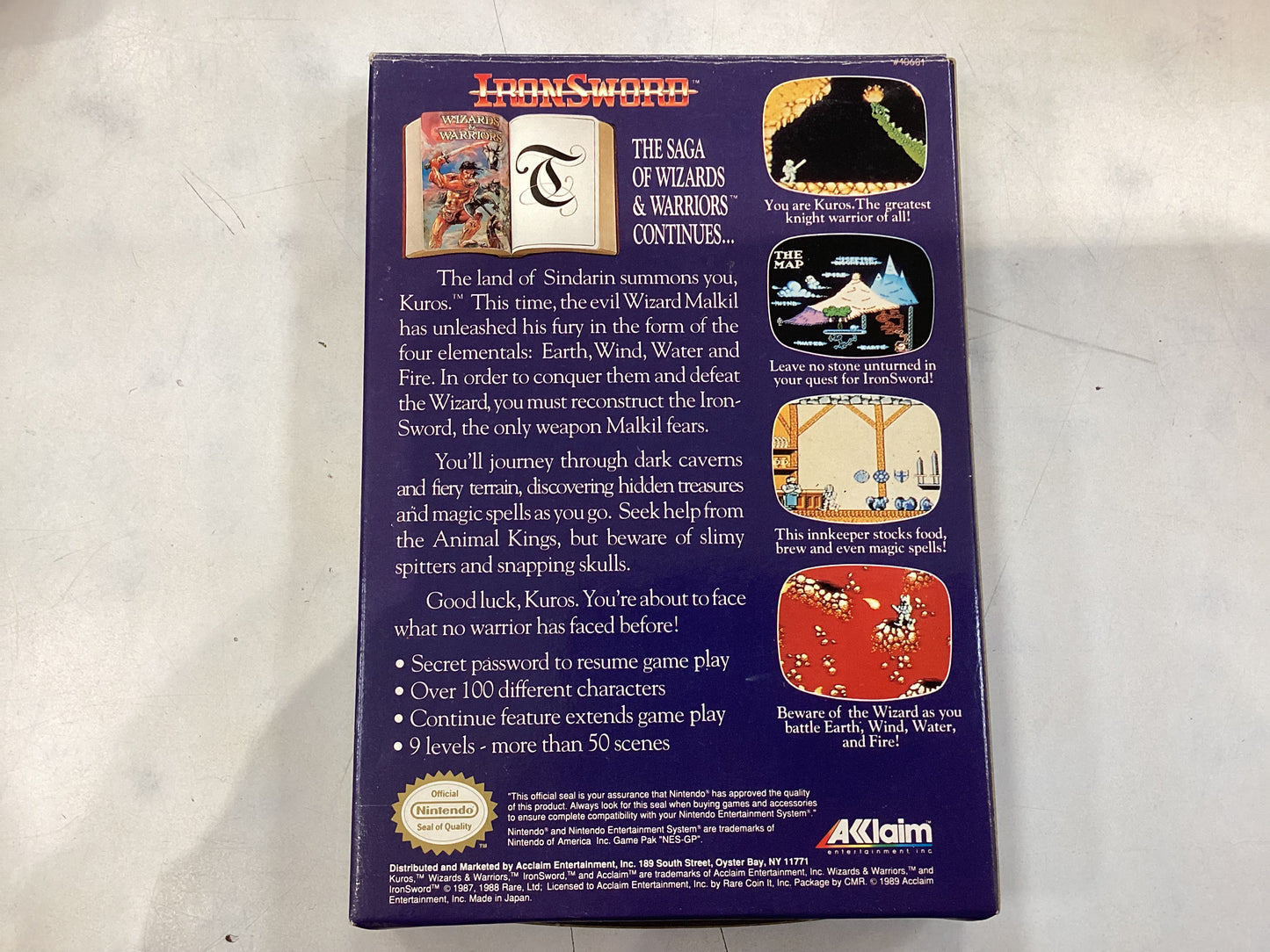 Iron Sword; Wizard and Warriors 2 -NES- Used