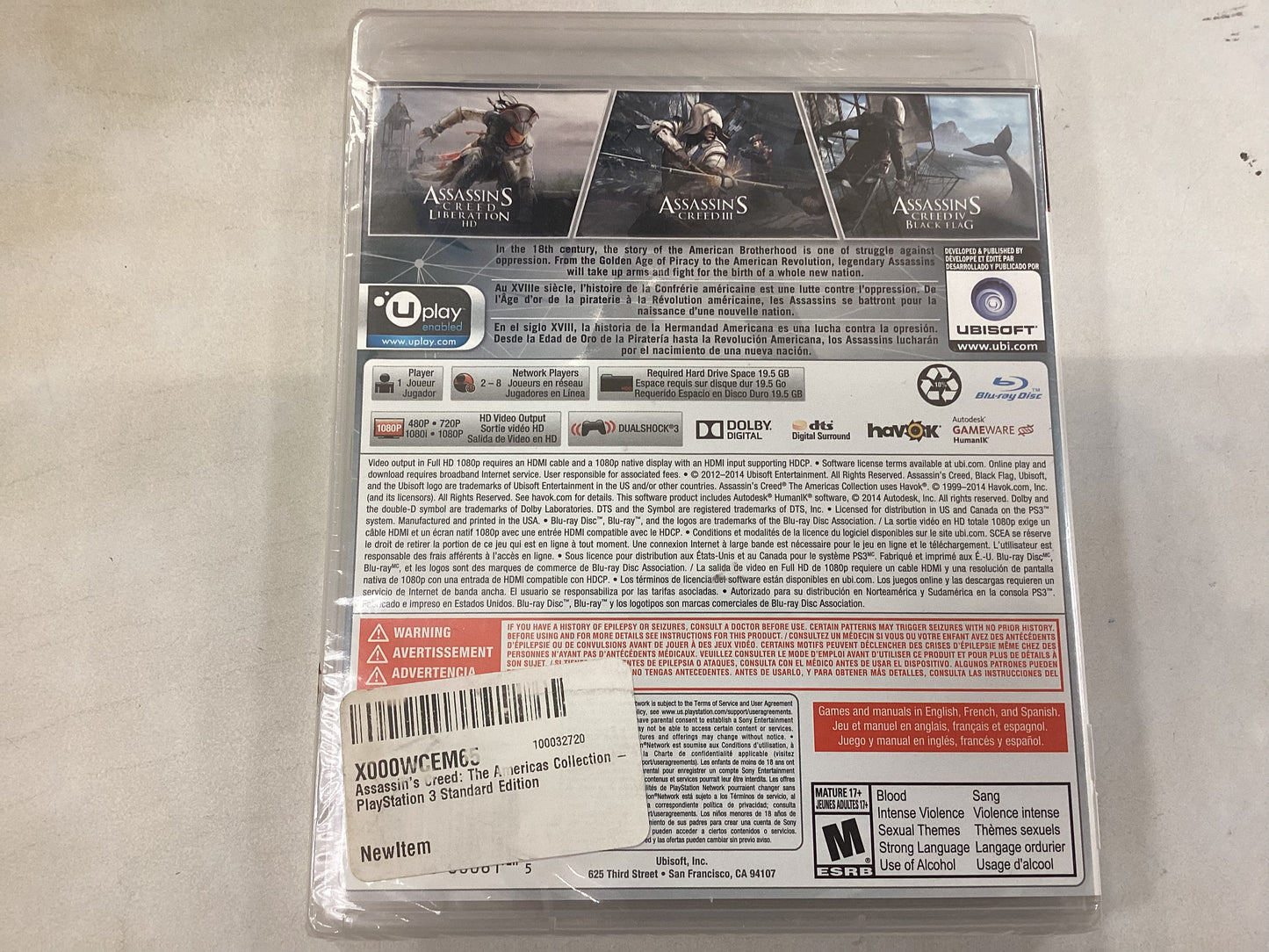 Assassin’s Creed The Americas Collection -PS3- New