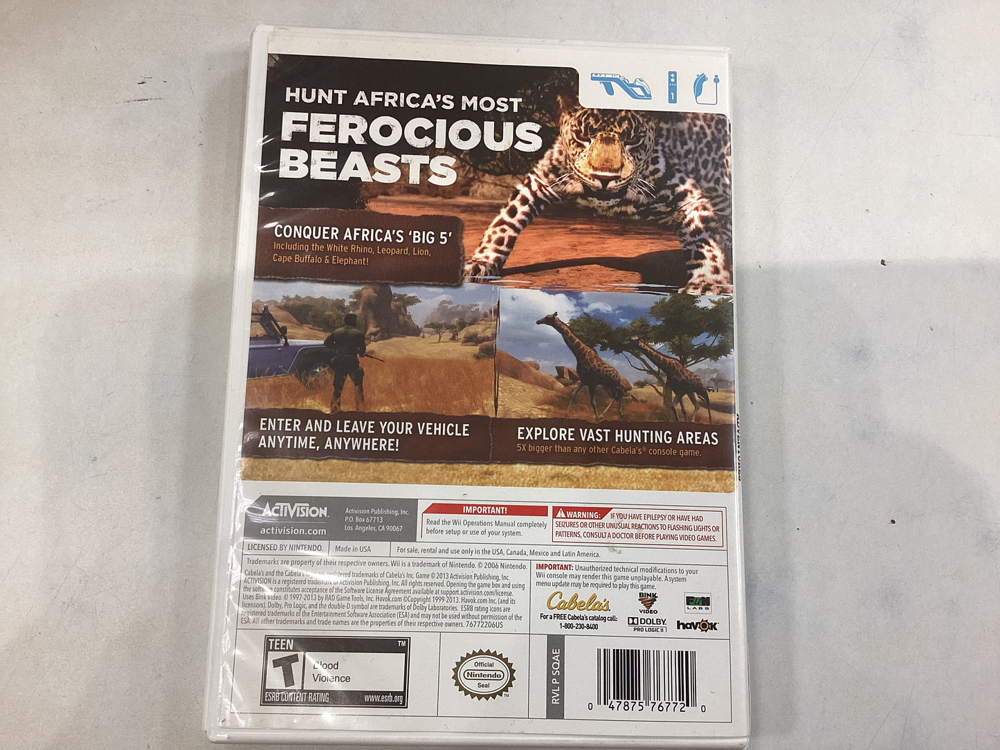 Cabela’s African Adventures -Wii- Used