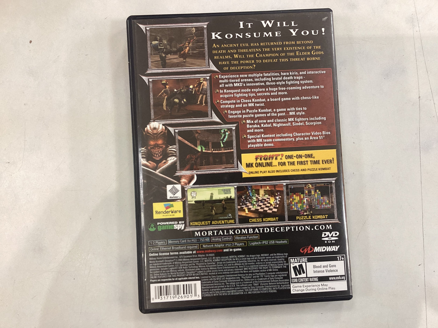 Mortal Kombat Deception -PS2- Used