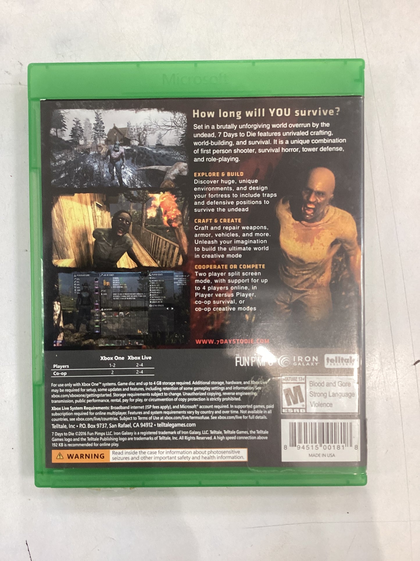 7 Days To Die - Xbox One- Used