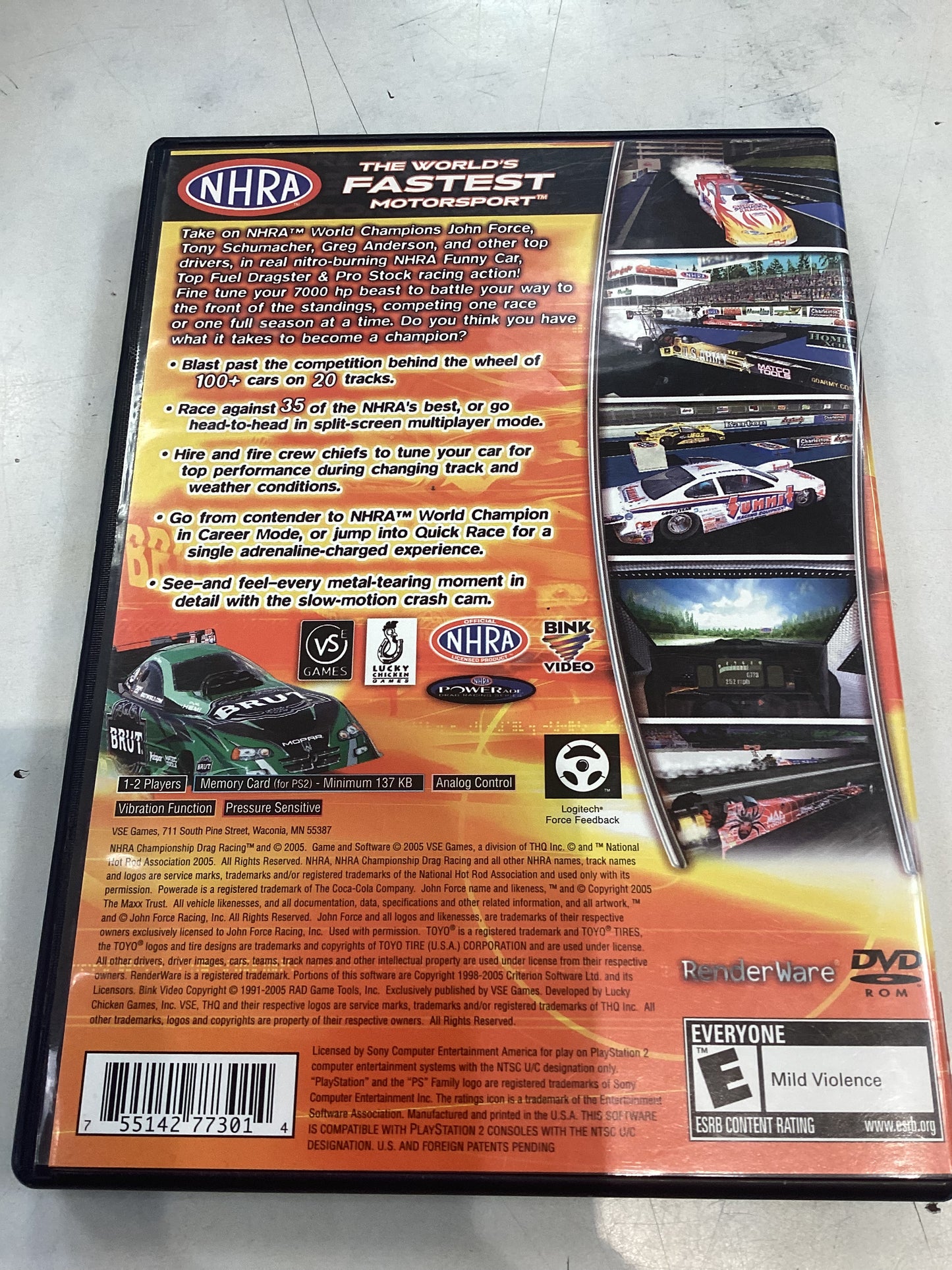 NHRA Championship Drag Racing -PS2- Used