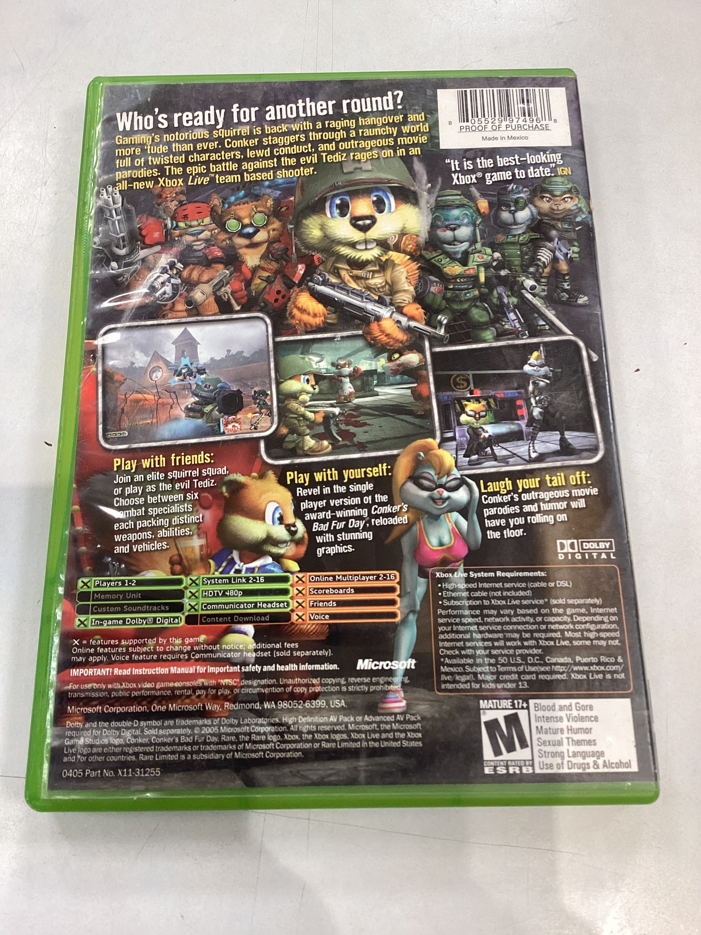 Conker Live and Reloaded -XBX- Used