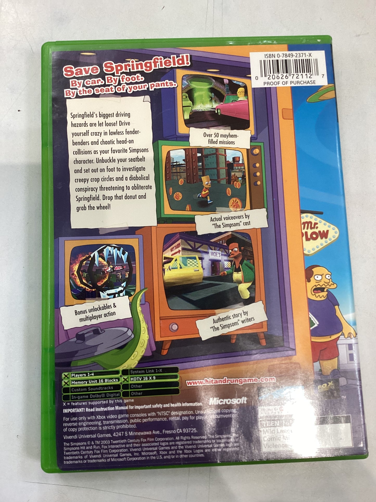 The Simpsons Hit and Run -XBX- Used
