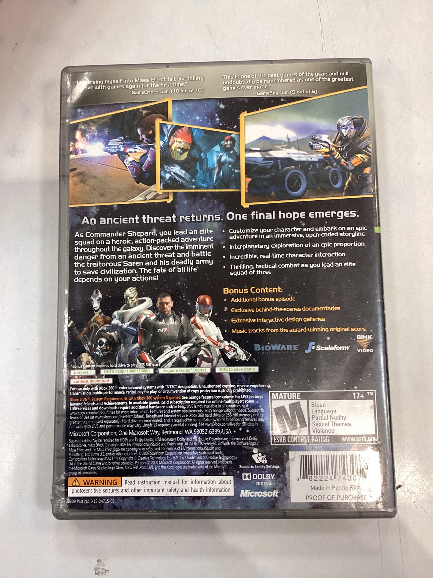 Mass Effect (Platinum Hits) -XB360- Used