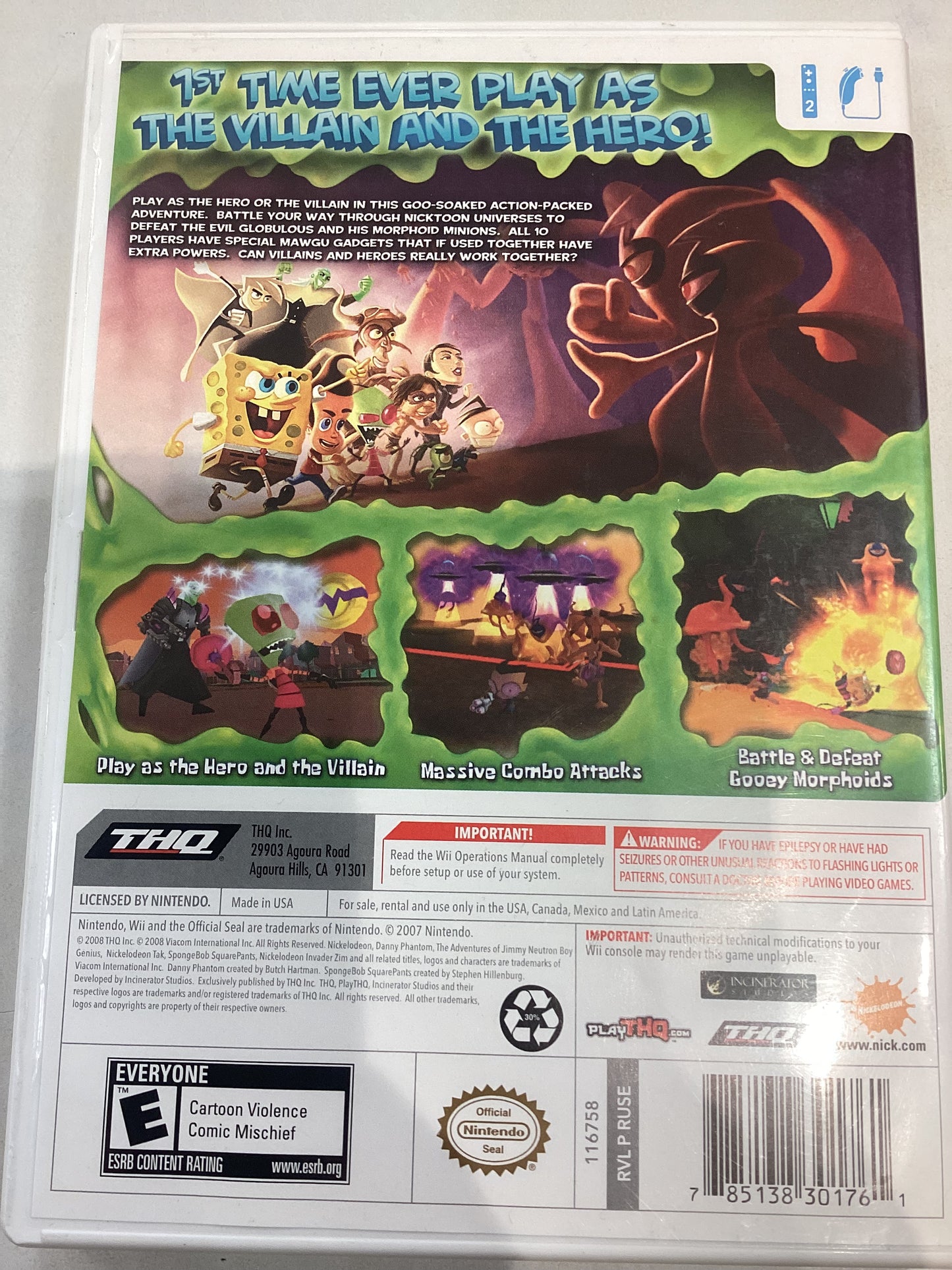 Spongebob Squarepants Globs of Doom -Wii- Used