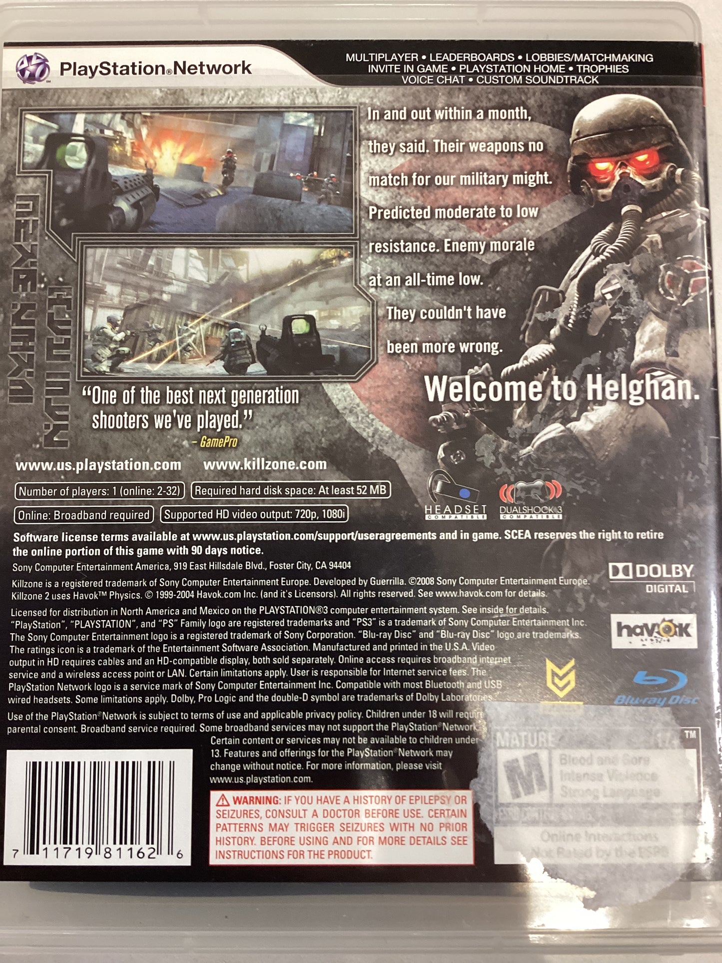 Killzone 2 -PS3- Used